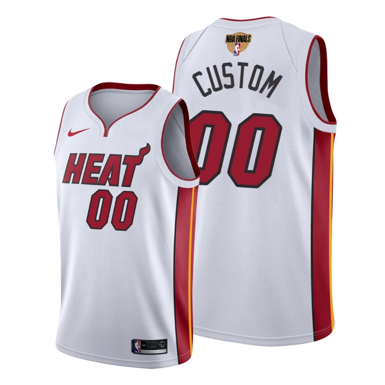 Men's White Miami Heat Active Player Custom 2020 Finals Bound Association Edition Stitched Jersey